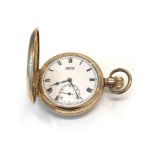 Antique gold plated full hunter Vertex pocket watch the watch winds and ticks but no warranty given