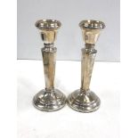Pair of silver candlesticks height 13cm