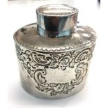 Antique silver tea caddy Sheffield silver hallmarks weight 85g engraved