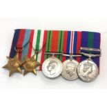 Selection of ww2 medals and canal zone bar medal