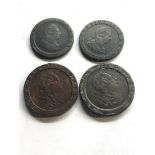 4 1797 Georgian cartwheel coins