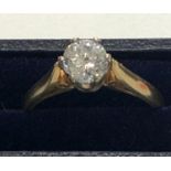 18ct gold diamond ring diamond measures approx 5.5mm weight 3.7g size N