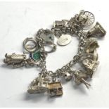 Vintage silver charm bracelet weight 59g
