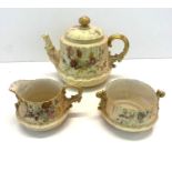 Royal Worcester blush ivory tea pot sugar and milk tea pot spout damaged at end please see images