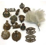 Selection of military badges and cap badges etc