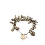 vintage silver charm bracelet weight 42.4g