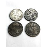 4 silver crowns 1935 ,1845, 1889 and 1887