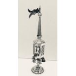 Antique Judaica silver spice tower london silver hallmarks date letter c measures approx height 29cm