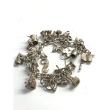 Vintage silver charm bracelet weight 76g