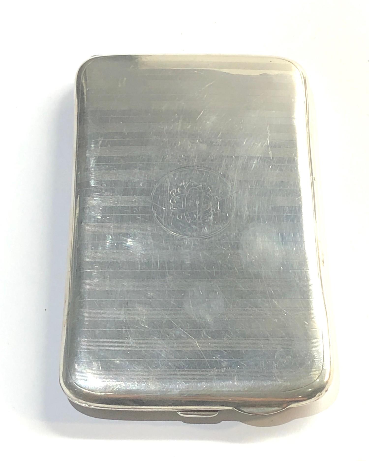 Large silver cigarette case Birmingham silver hallmarks weight 185g please see images for details