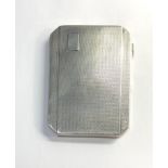 Silver engine turned cigarette case Birmingham silver hallmarks weight 139g