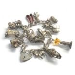 Vintage silver charm bracelet weight 66g