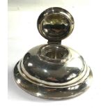 Large 1920s silver table inkwell Chester silver hallmarks measures approx. 14cm no liner small dents