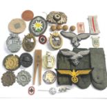 Selction of Nazi badges patches medals etc please see images for details