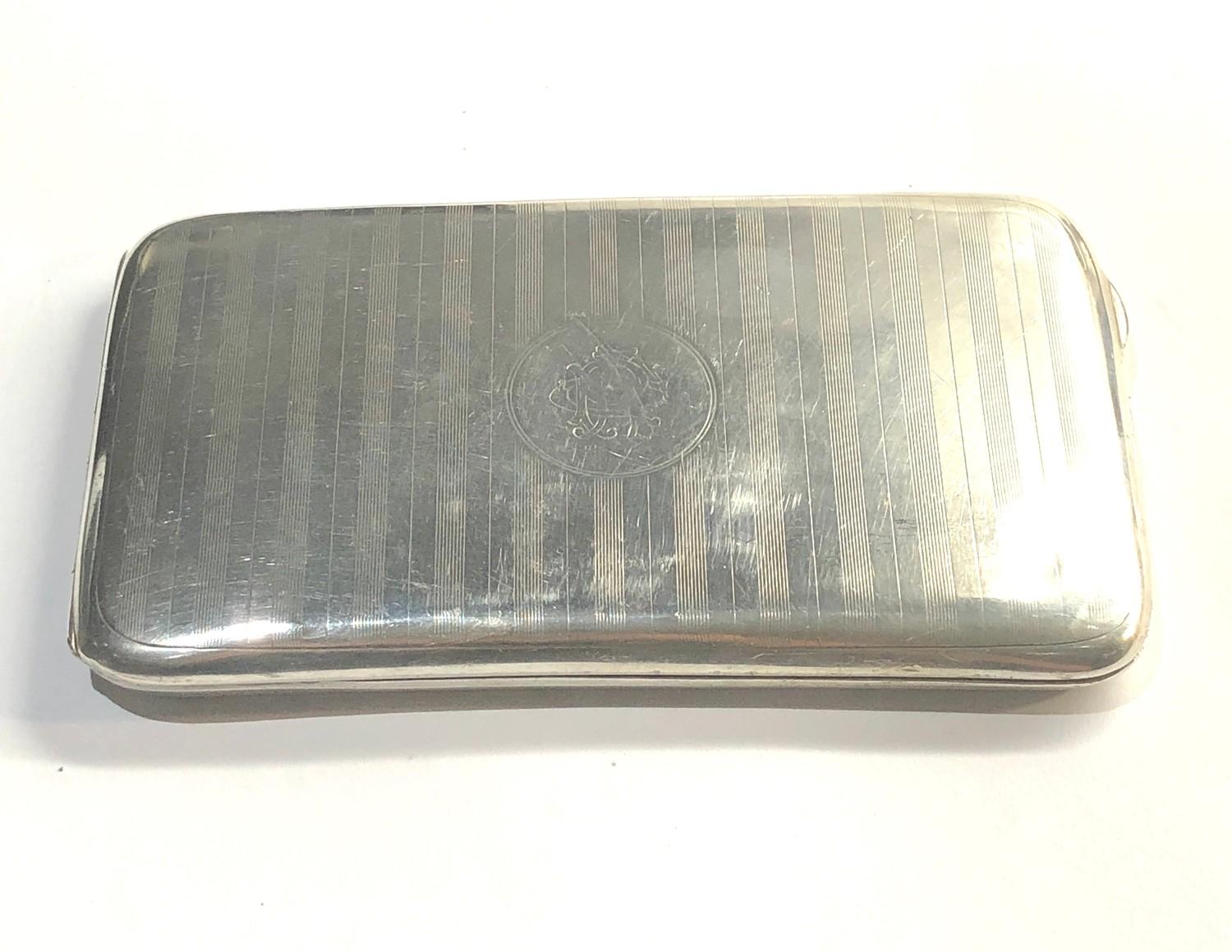 Large silver cigarette case Birmingham silver hallmarks weight 185g please see images for details - Image 2 of 4