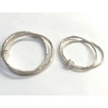 2 Silver bracelets hallmarked London silver 2 bangles joined with links design weight 112g