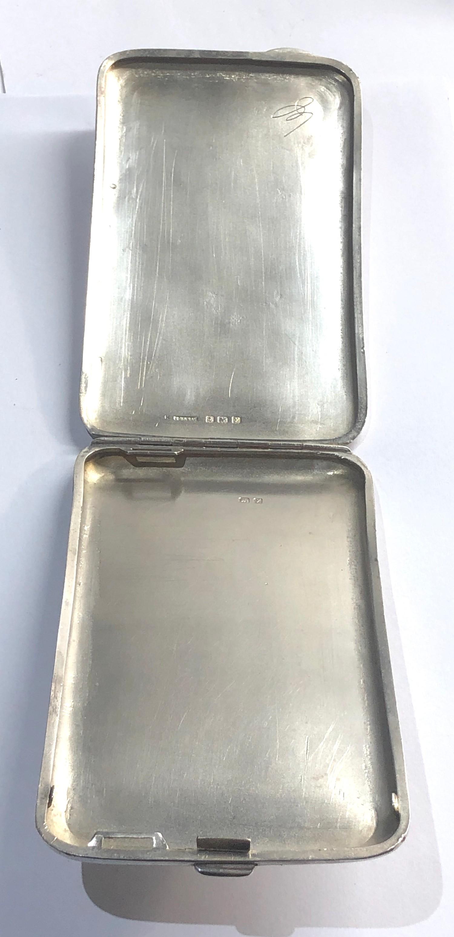 Large silver cigarette case Birmingham silver hallmarks weight 185g please see images for details - Image 3 of 4