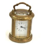 Small vintage brass carriage clock working order but no warranty given