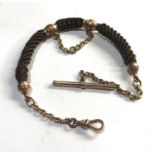 Victorian plaited hair and gold plated mounted watch chain please see images for details