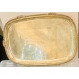 Continental silver tray hallmarked R.B 970 silver floral border measures approx 33cm by 23cm