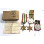Boxed WW2 medals