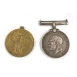 Word War medal pair, name to 79176 PTE. J Moult Liverpool regiment