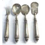 French silver server spoons and fork please see images for details