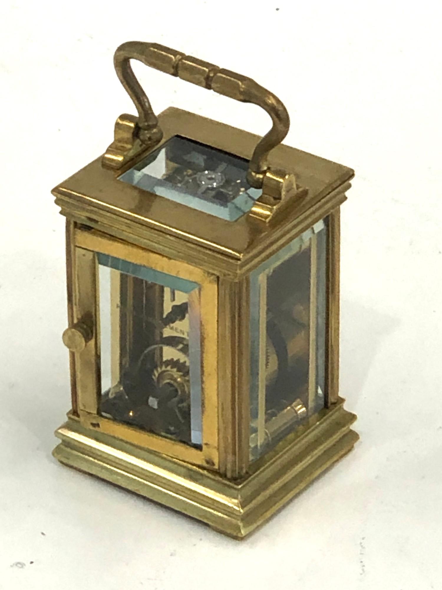 Miniature brass carriage clock non working