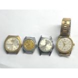 Selection of 4 vintage gents wristwatches citizen 27 rotary europa and Kudu spares or repair