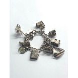 Vintage silver charm bracelet weight 40g