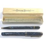 Boxed Conway Stewart 14ct gold nib fountain pen and pencil
