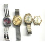 Selection of 4 vintage gents wristwatch 2 olympic ascot sky master and central motors spares or