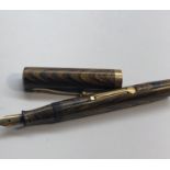 Waterman ideal ripple fountain pen 9ct gold band hallmarked 9.375 please see images for details