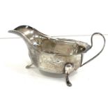 Vintage silver gravy boat sheffield silver hallmarks makers E.V