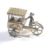 Dutch silver miniature man with carriage sword silver hallmarks