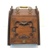 Antique mahogany coal box complete with liner no coal spade