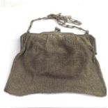 Large Antique silver mesh purse weight 130g