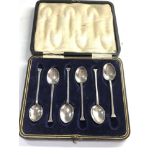 Set of 6 silver tea spoons boxed
