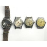 Selection of 4 vintage gents wristwatches oris puncto timor and pierce spares or repair