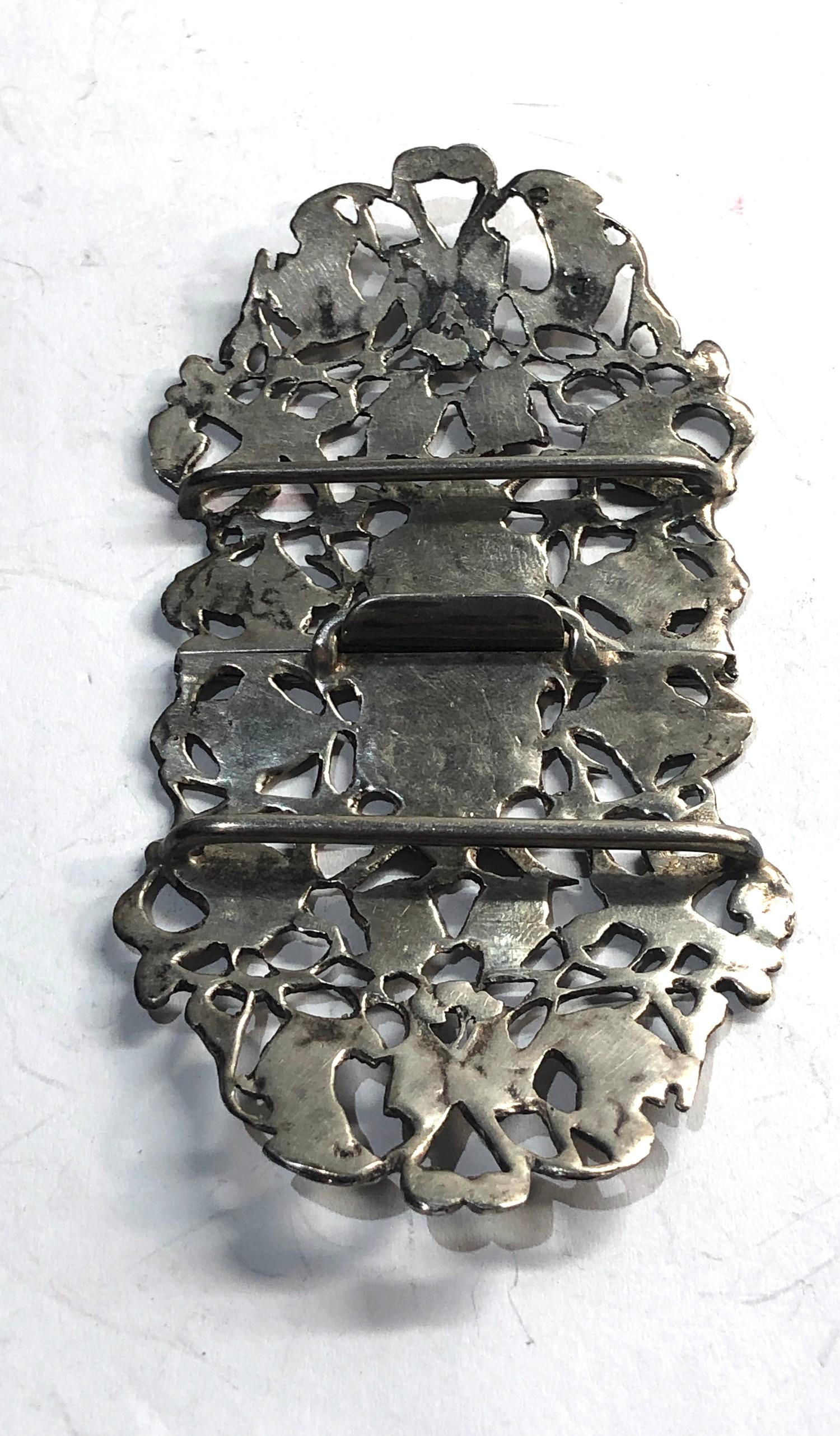 Antique silver nurses buckle Birmingham silver hallmaks date letter a - Image 3 of 5