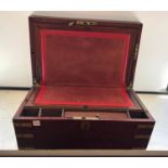 Antique brass bound writing box