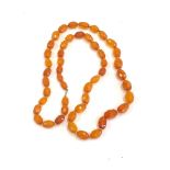 Vintage Amber bead necklace gold clasp