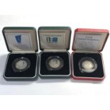 3 Silver proof coins boxed please see images for details