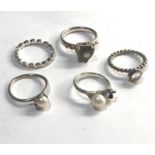 5 Pandora silver rings