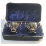 Boxed silver salts Birmingham silver hallmarks