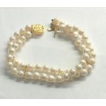 Chinese 14ct gold clasp pearl bracelet 20cm long