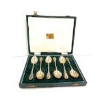 Boxed set of silver tea spoons