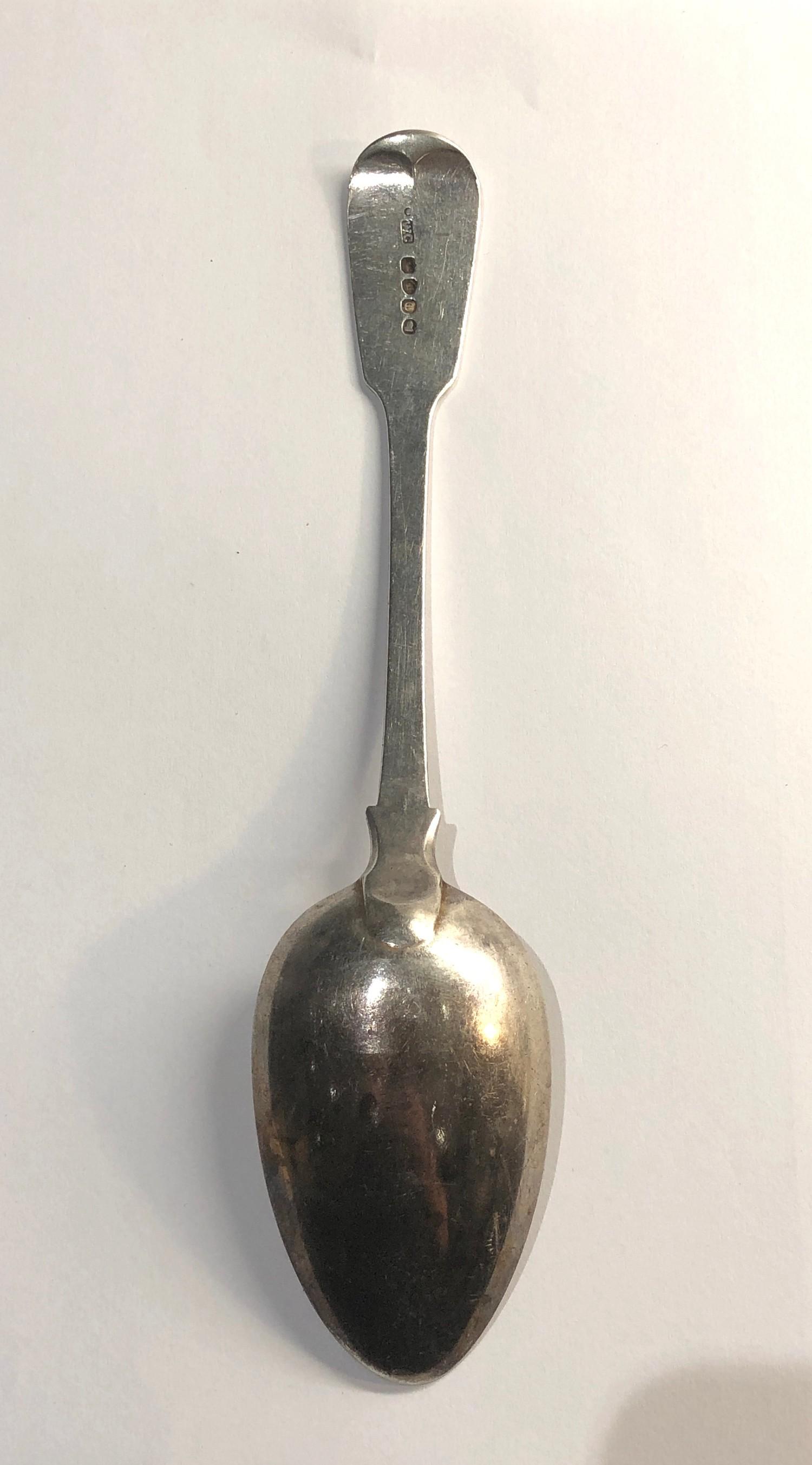 Georgian silver serving spoon measures approx 22cm long London silver hallmarks weight approx 78g - Image 2 of 3