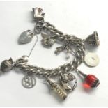 Vintage silver charm bracelet weight 95g