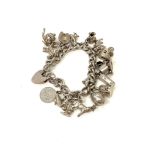 Vintage silver charm bracelet